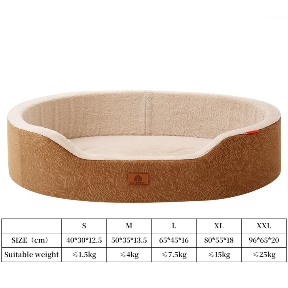 Panier Chien Effet Cuir Imperméable — 5 Tailles S à XXL