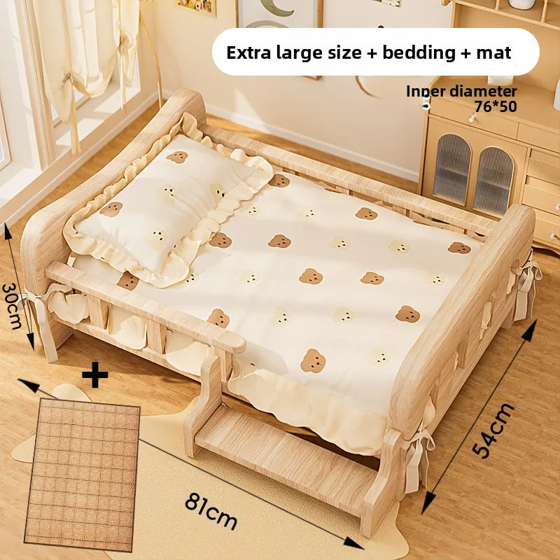 Pet bed, solid wood dog bed, all-season cat bed,pet sleeping sofa,cat bed and dog bed ，cat shelf ，cat condo，wooden cat furniture