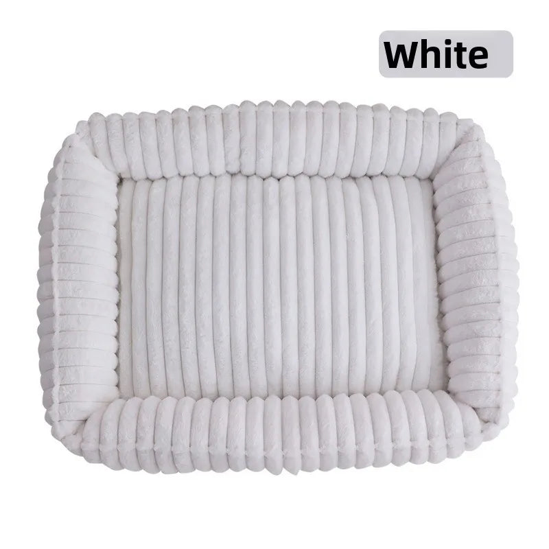 Rectangle Plush Dog Bed Winter Warm Mat Small Medium Big Pet Cat Dog Bed Kennel Puppy Sofacama Cat Cushion Pets Sofa Accessories
