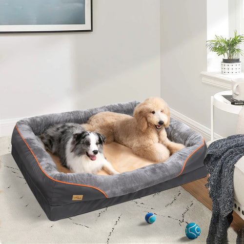 Large Orthopaedic Dog Bed, for Large and Medium Dogs, with Cover Removerable and Washable and Waterproof Dog Basket with 4 Edges, Non-Slip Dog Sofa