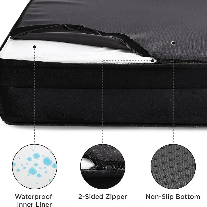 Panier Orthopédique pour Grand Chien — Mousse à Mémoire de Forme Déhoussable