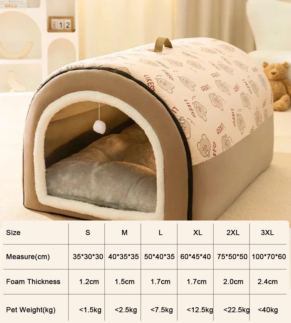 Hot Winter Warm Dog Removable Pet Dog Bed Cozy Pet Nest for Small Medium Dogs Cats Sleeping Bed Comfortable Pet House Supplies