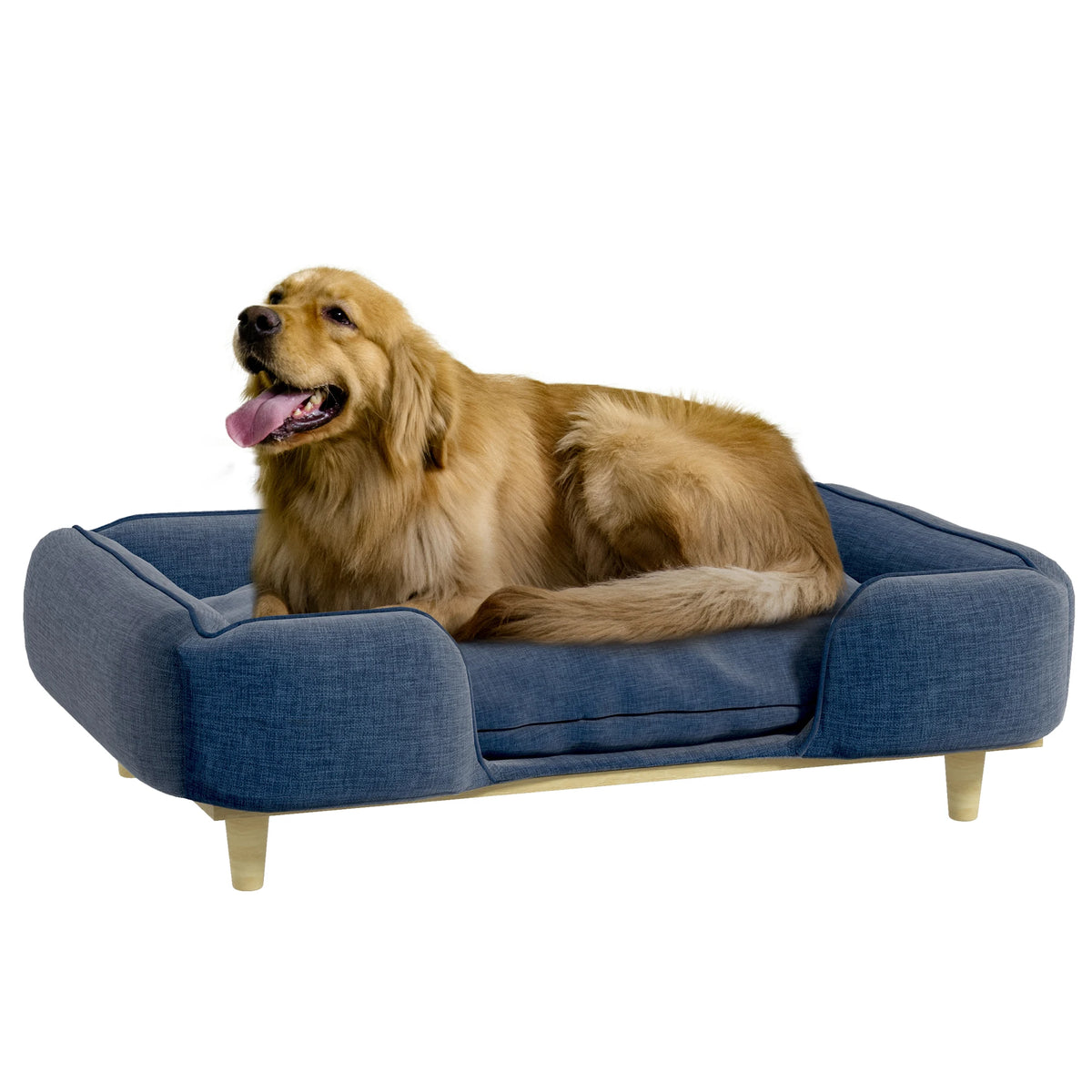 Pawhut Sofa for Large Dogs with Washable Cushion 96X66X24 cm Blue