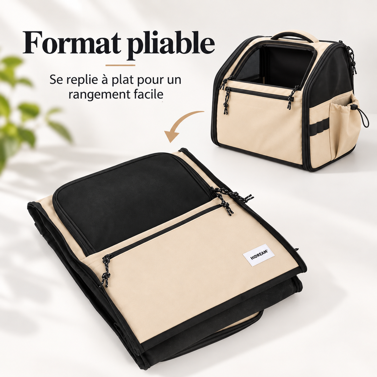Panier de vélo pour chien pliable à plat pour un rangement facile