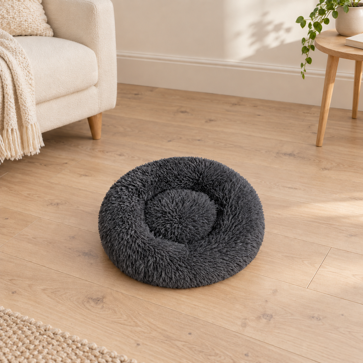 Panier pour Chien Rond Peluche — 5 Tailles