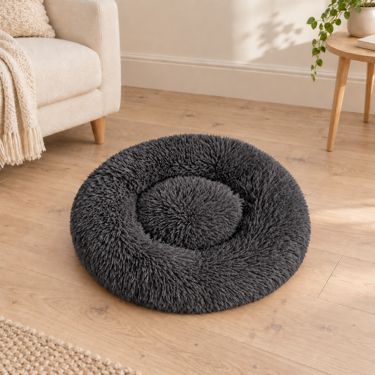 Panier pour Chien Rond Peluche — 5 Tailles