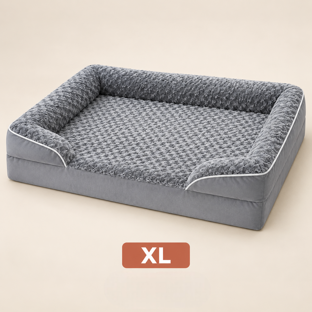 Panier orthopédique pour chien taille XL, gris, vue produit seule
