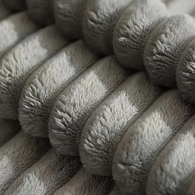 Gros plan sur le tissage en velours côtelé du panier pour chien