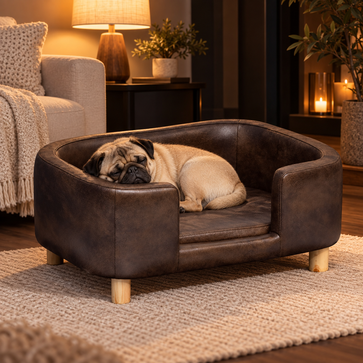 Guide des tailles du sofa canapé pour petit chien : dimensions et poids recommandé