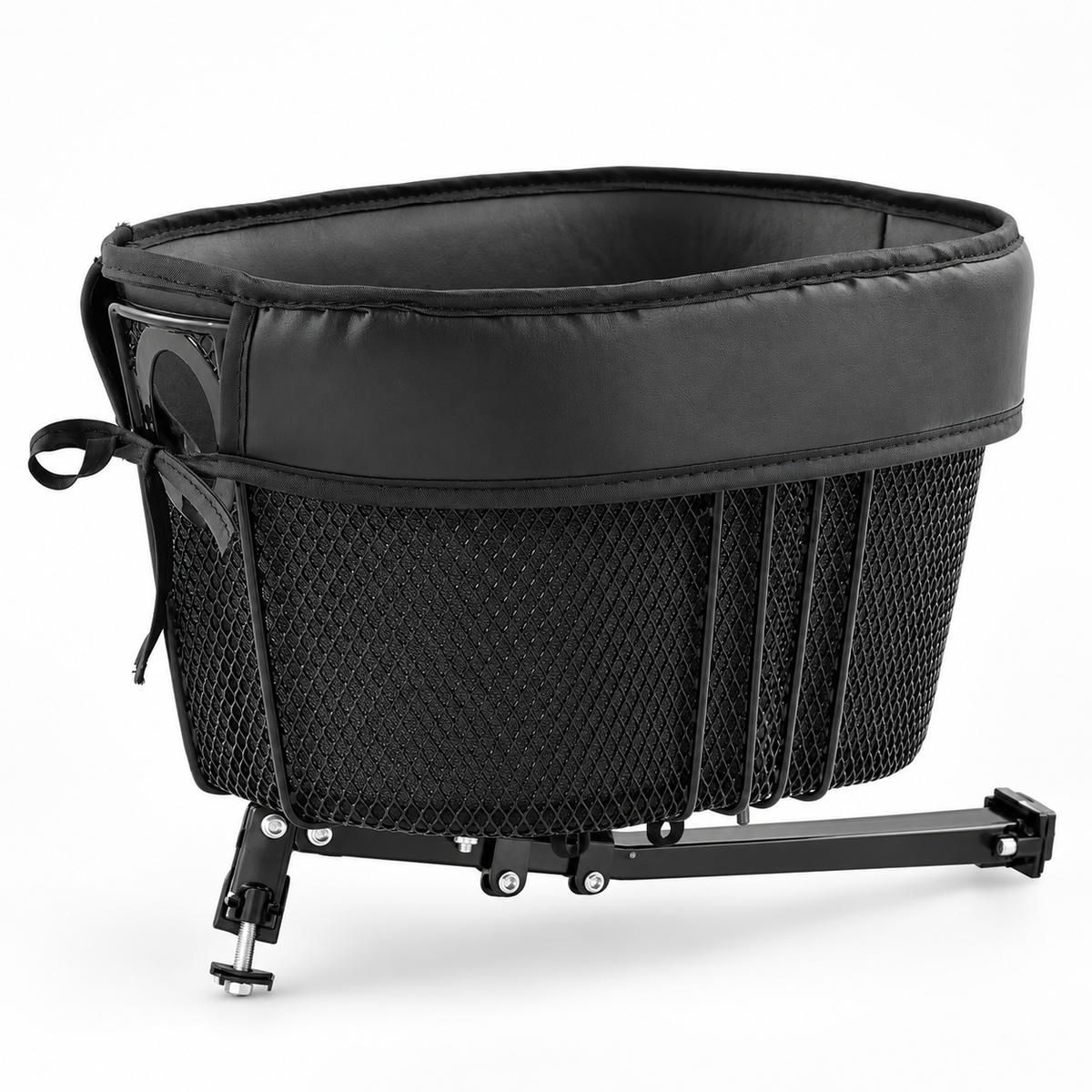Panier de vélo pour chien en métal, vue produit studio